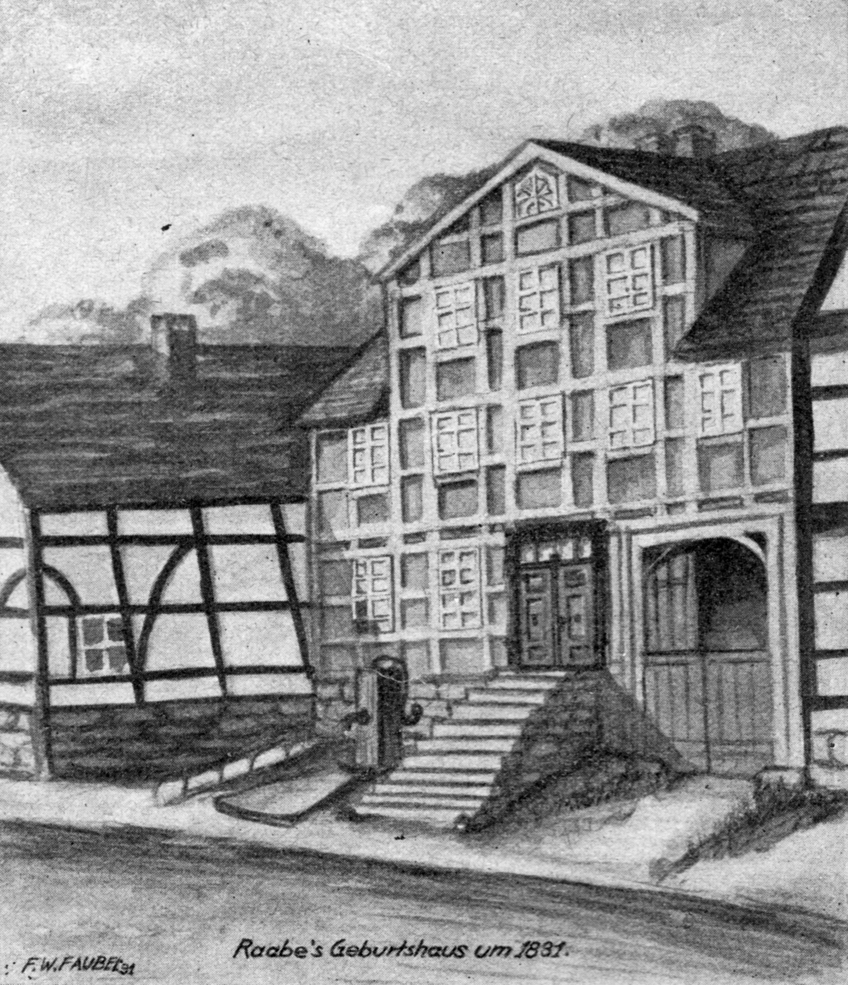 Wilhelm Raabes Geburtshaus um 1831